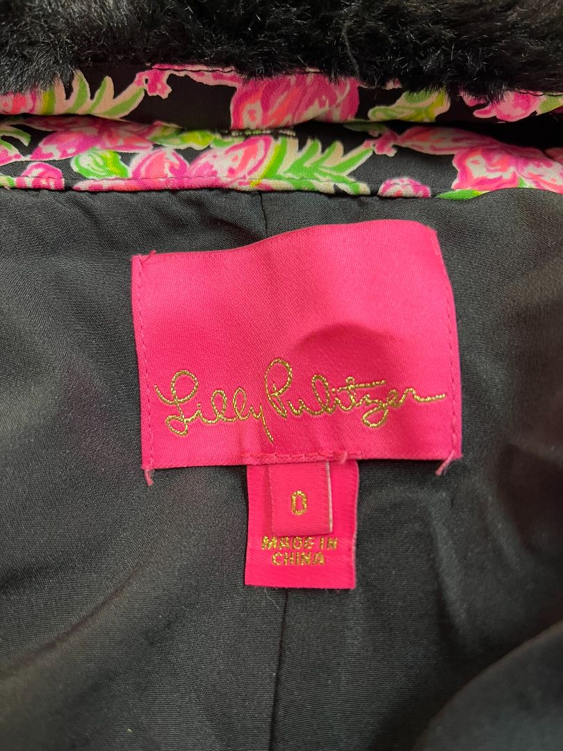 Lilly Pulitzer Pink Floral Carrington Jacket Lil Lilly Size 0