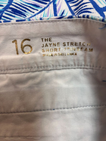 Lilly Pulitzer Bennet Blue Let's Mango Jayne Stretch Shorts Size 16