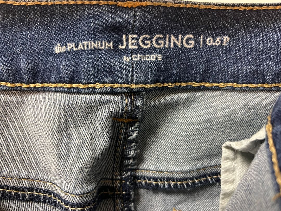 Chico's Platinum Pull On Patchwork Jeggings