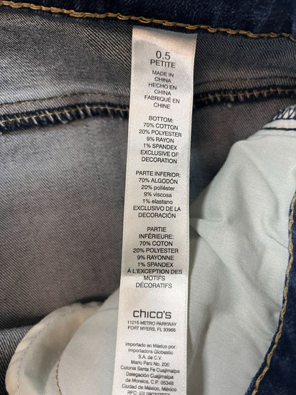 Chico's Platinum Pull On Patchwork Jeggings