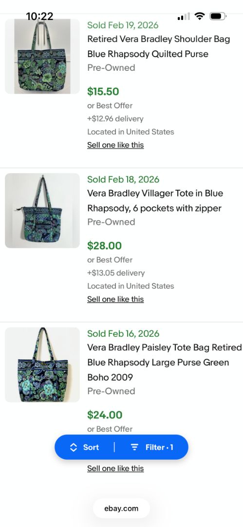 Vera Bradley Blue Rhapsody 2009 Holiday Tote