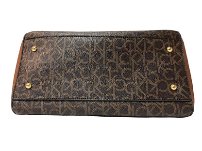 Calvin Klein CK Monogram Satchel Brown Signature Letters