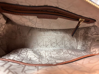 Calvin Klein CK Monogram Satchel Brown Signature Letters