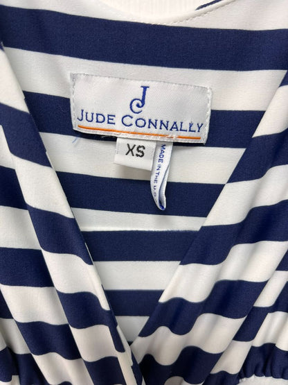Jude Connally Brittany Dress XS Navy Blue & White Stripe