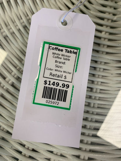 White Wicker Coffee Table