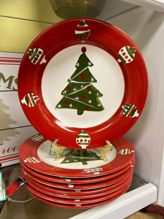 Set of 8 Gibson Hand Painted Holiday Plates