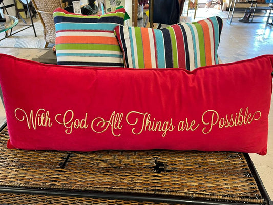 "With God All Things Are Possible" Pillow