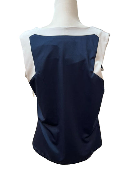Gretchen Scott Navy and White ColorBlock Sleeveless Top – Size XL