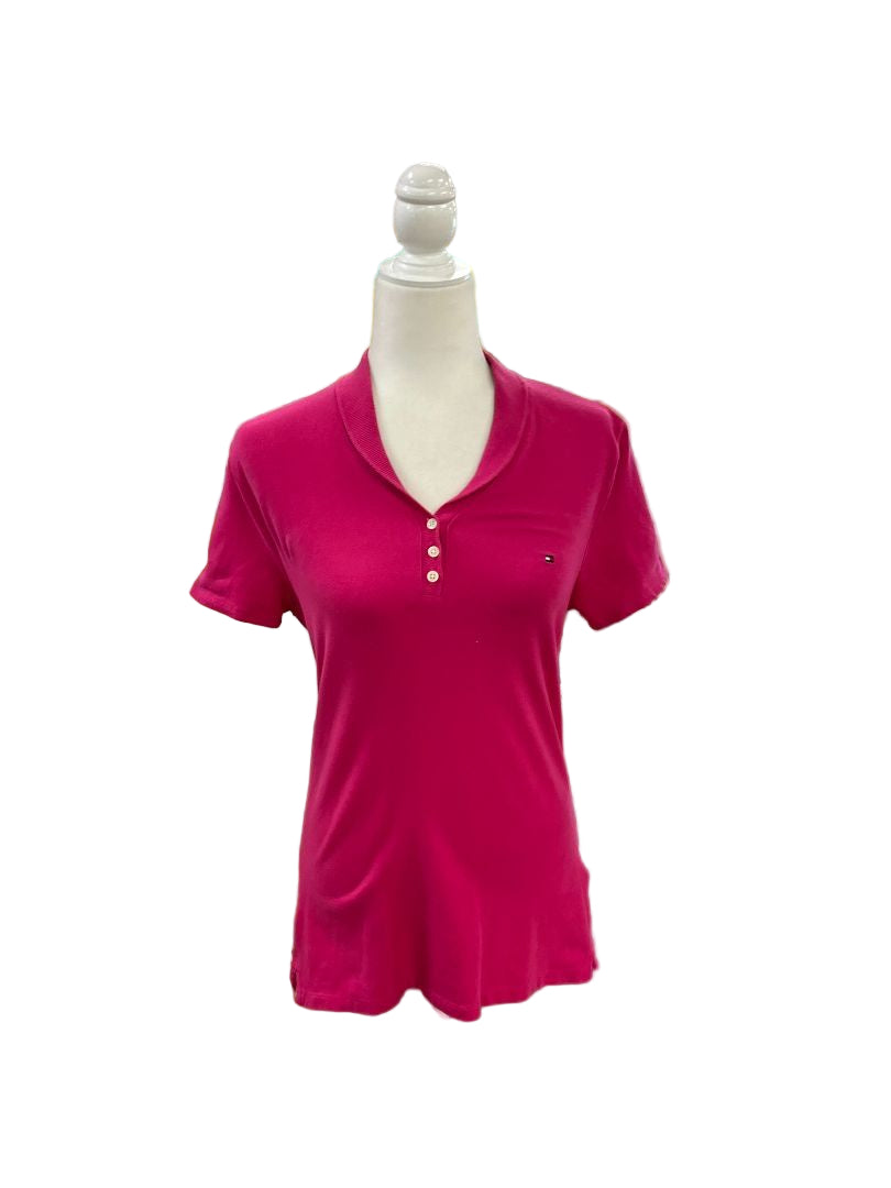 Tommy Hilfiger Dark Pink Short Sleeve Polo Size Small