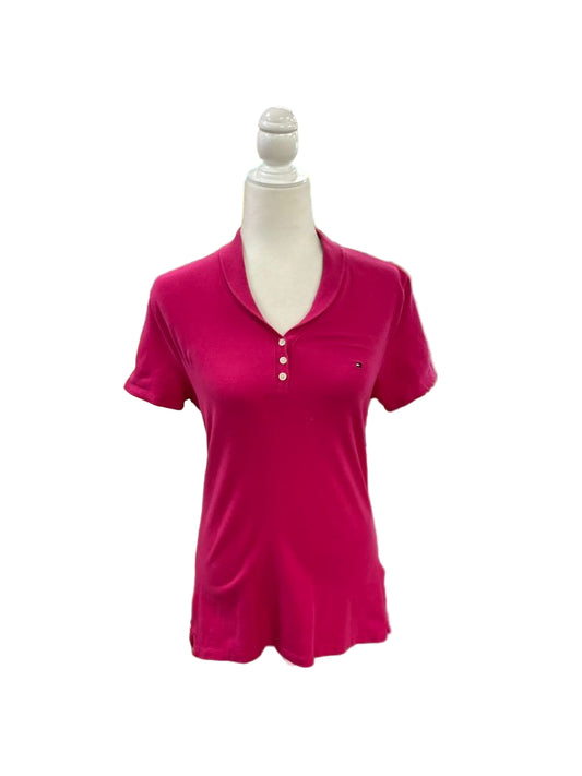 Tommy Hilfiger Dark Pink Short Sleeve Polo Size Small