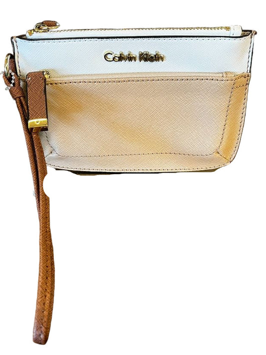 Calvin Klein Cement/Rye Embossed Large Wristlet