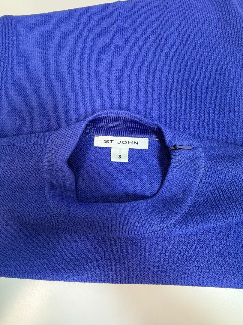 St John Purple Sleeveless Knit Turtleneck Sweater Size Small