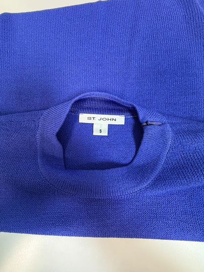 St John Purple Sleeveless Knit Turtleneck Sweater Size Small