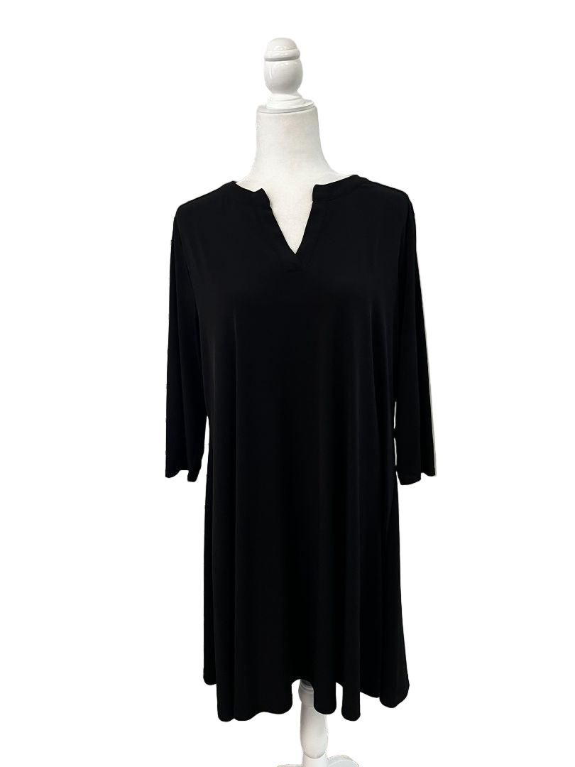 Chico's Black Tunic Dress Polyster/Spandex Size Large