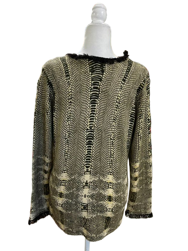 TRIBAL Snakeskin Print Long Sleeve Sweater Size Large