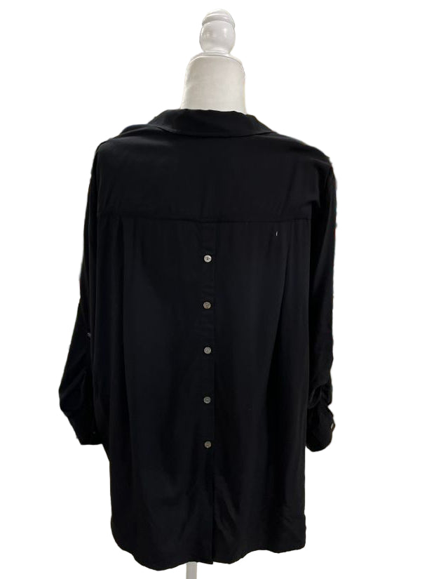 Jane + Delancey Black Button Down Rayon Shirt Size 1X