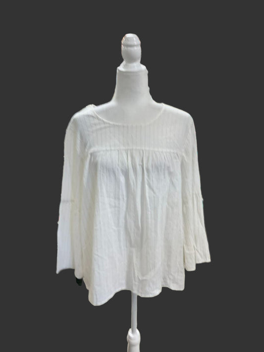 Michael Kors White Blouse with Gold Thread Highlights Size XL