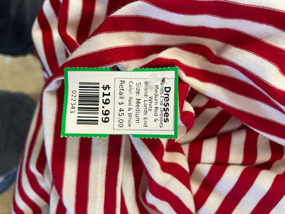 Lands End Red and White Striped Polo Dress Size Medium
