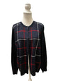 Tommy Hilfiger Windowpane Plaid Navy, Red and White Cardigan Size XL