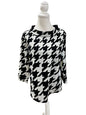 Talbots Black and White Houndstooth Jacquard Top Size Large