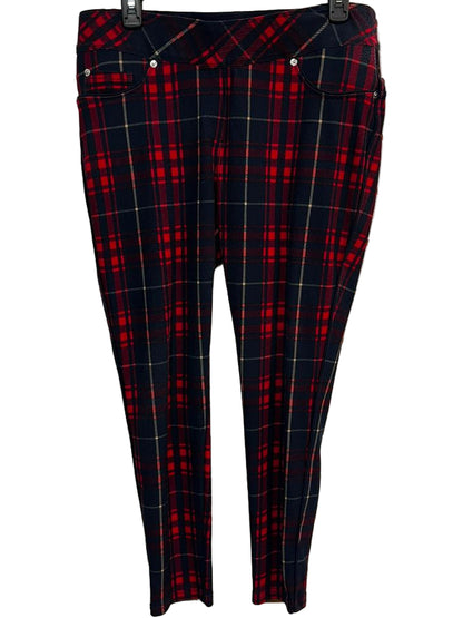 Peter Nygard Luxe Slims Red and Blue Plaid Pants Size Large