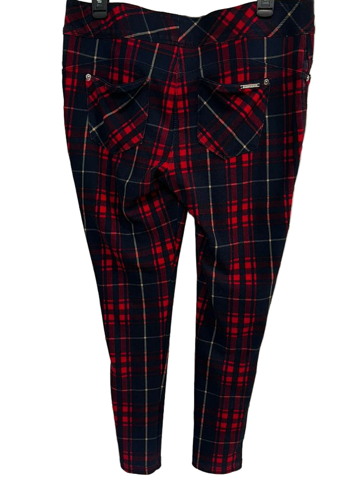 Peter Nygard Luxe Slims Red and Blue Plaid Pants Size Large
