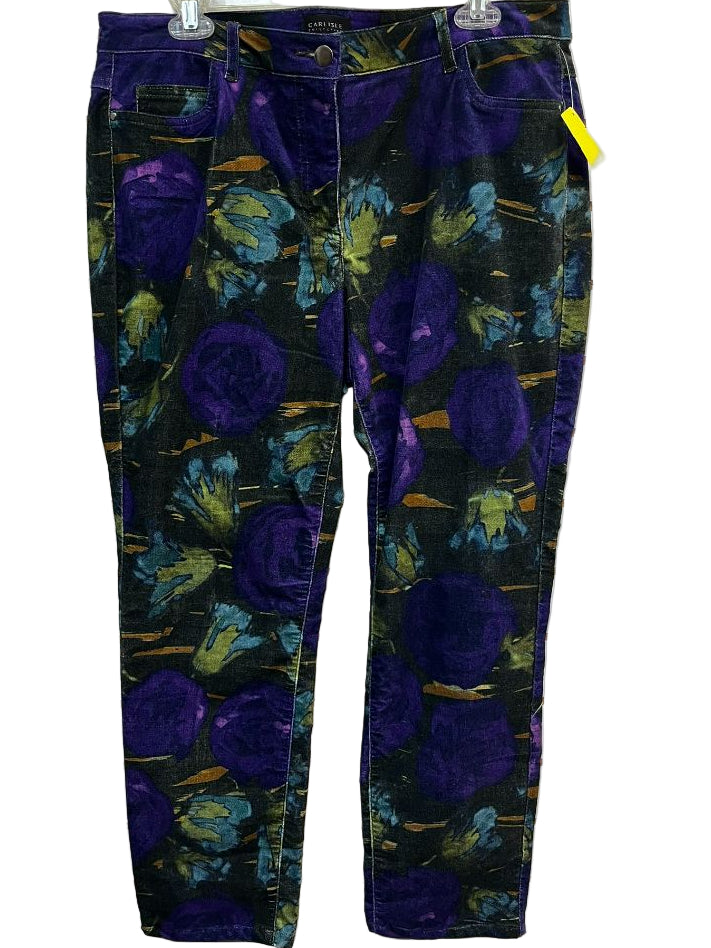 Carlisle Collection Wisteria Abstract Floral Pants Size 12