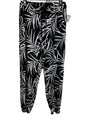 Robert Louis Black and White Palm Print Jogger Pants Size Large
