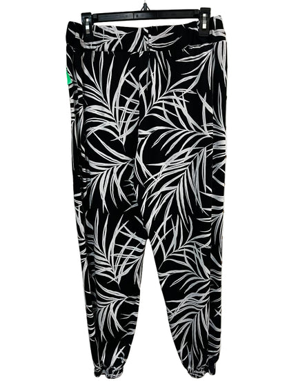 Robert Louis Black and White Palm Print Jogger Pants Size Large