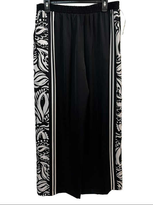 Philosophy Wide-Leg Casual Black and White Floral Pants Size Large