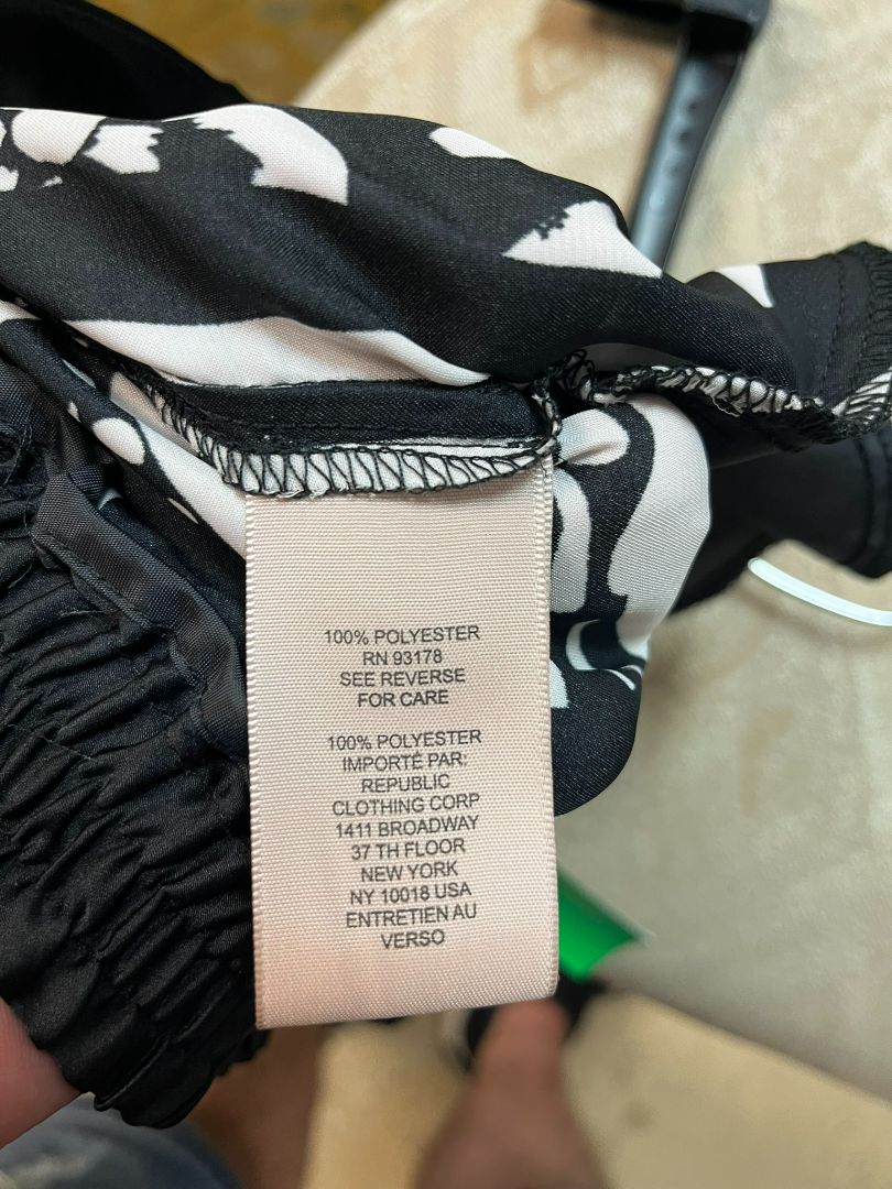 Philosophy Wide-Leg Casual Black and White Floral Pants Size Large