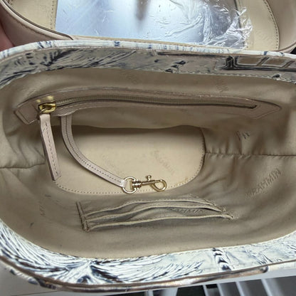 Brahmin Ivory Pip Copa Cabana Hand-Painted Leather Handbag