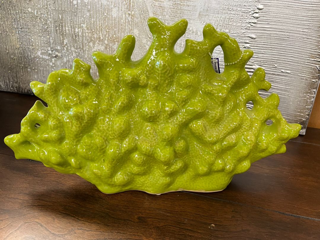 Lime Green Ceramic Coral Branch Home Decor