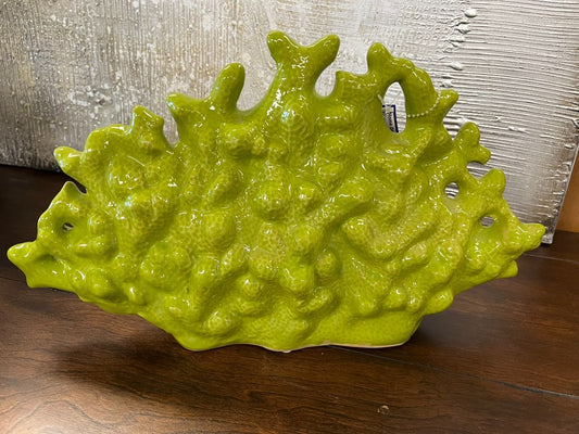 Lime Green Ceramic Coral Branch Home Decor
