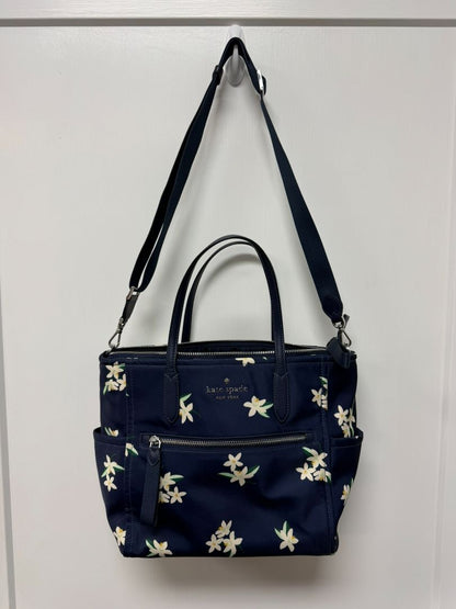 Kate Spade New York Chelsea Orange Toss Medium Satchel in Parisian Navy