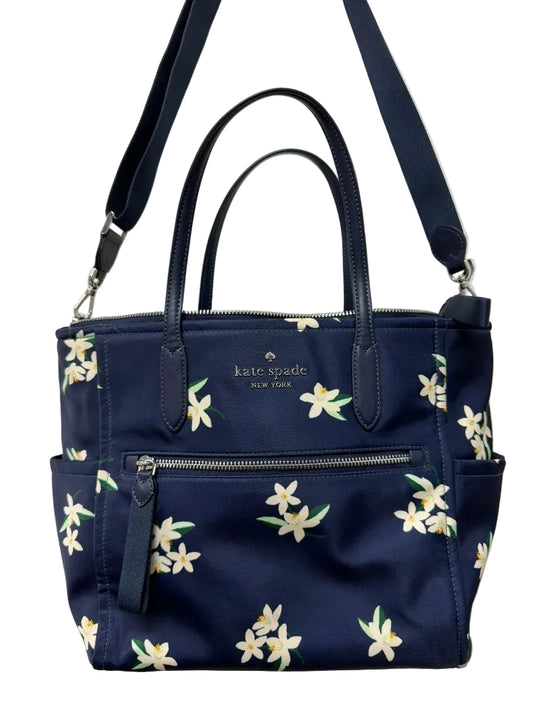 Kate Spade New York Chelsea Orange Toss Medium Satchel in Parisian Navy