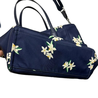 Kate Spade New York Chelsea Orange Toss Medium Satchel in Parisian Navy