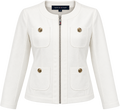 Tommy Hilfiger White Collarless Jacket – Size Small