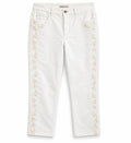 Coldwater Creek Ivory Floral Embroidered Jeans – Size 8