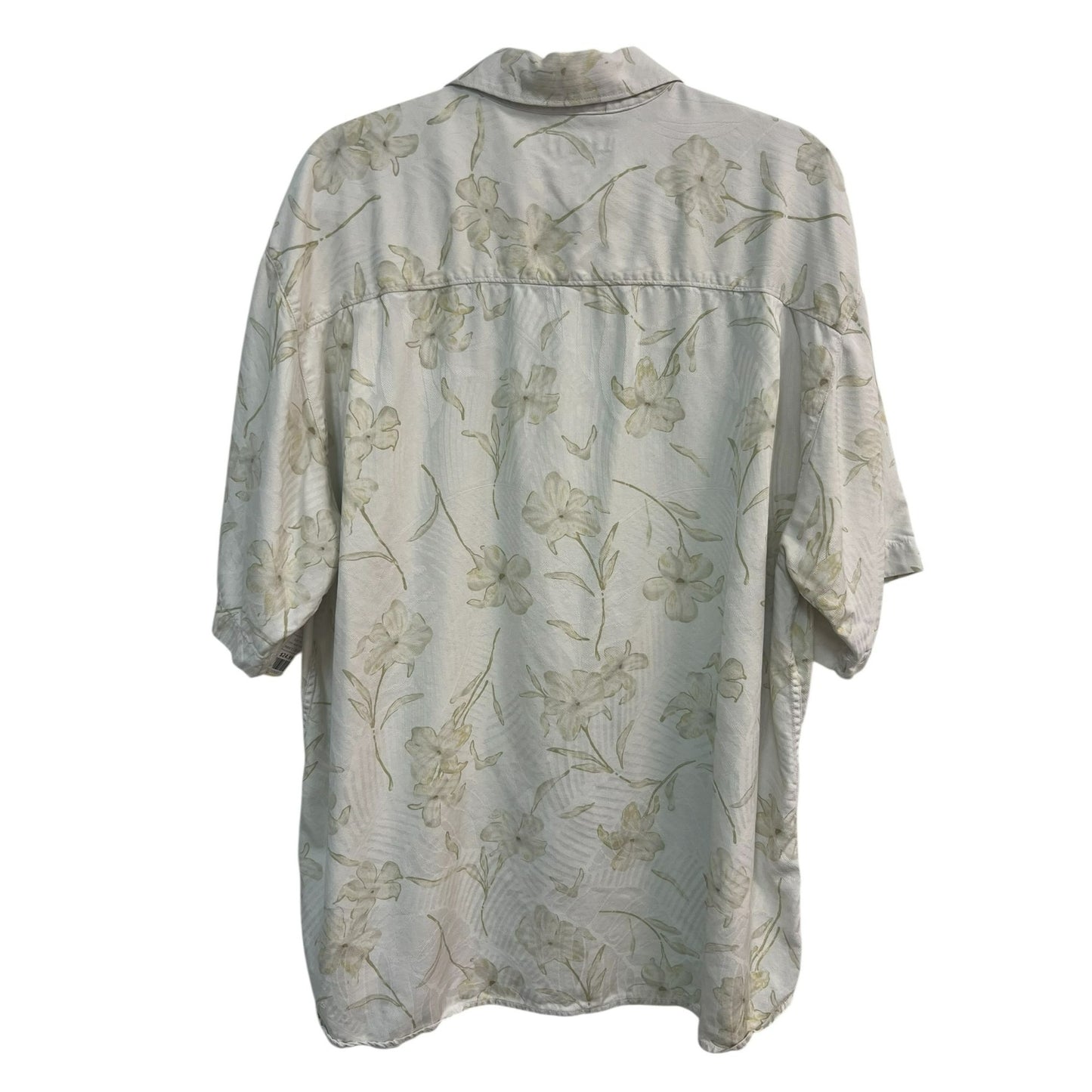 Tommy Bahama Men's Silk Ivory Floral Button Down Shirt Size XL
