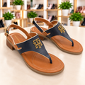 Tommy Hilfiger Women's Navy Blue & Tan Sandals – Size 8