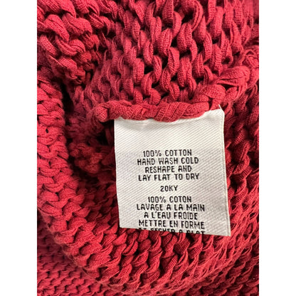 Eileen Fisher Red 100% Cotton Open Weave Tunic Sweater Size 1X