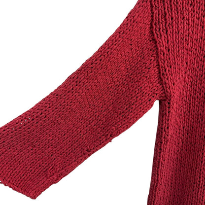 Eileen Fisher Red 100% Cotton Open Weave Tunic Sweater Size 1X