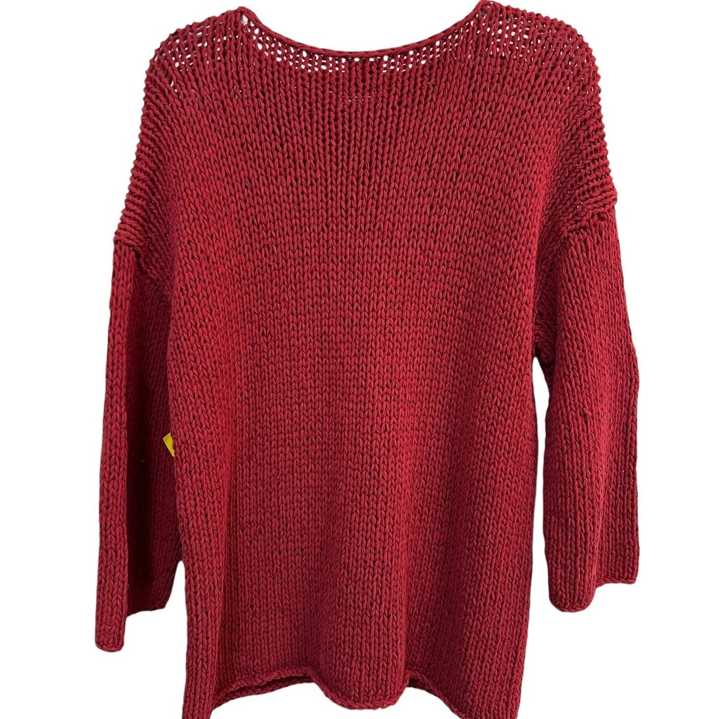Eileen Fisher Red 100% Cotton Open Weave Tunic Sweater Size 1X