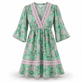 J. Jill Mint Green Paisley Floral Dress – Size Small