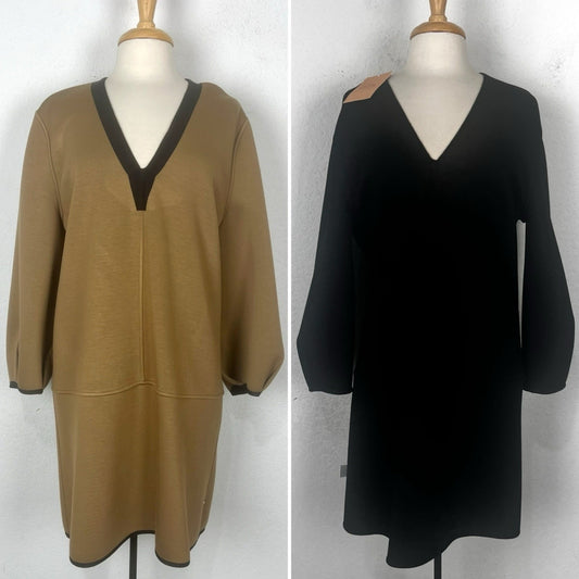 NWT $435 Pearl Lela Rose Double Face Jersey Reversible Tunic Dress Large L -NEW