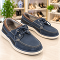 Clarks Unstructured Navy Blue Leather Deck Shoes – Size 8