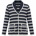 Brooks Brother Navy Blue & White Striped Cardigan Size Large