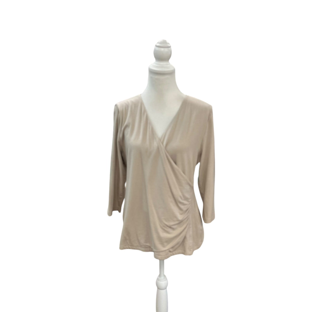 Soft Surroundings Taupe Wrap Top Size XL