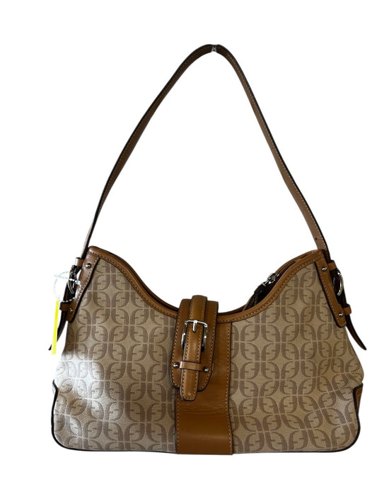 Fossil Signature Monogram Hobo Shoulder Bag Brown